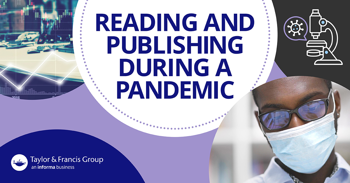 Banner image with a man wearing a mask, promoting Reading and publishing during a pandemic