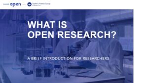 Screenshot of powerpoint presentation: 'what is open research'.